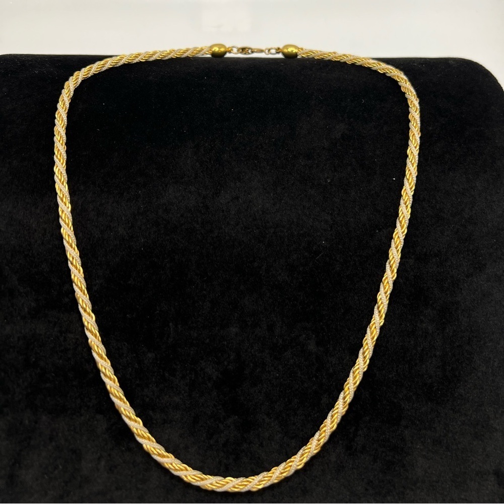 Vintage Trifari Gold-Tone Spiral Rope Necklace | Signed Mid-Century